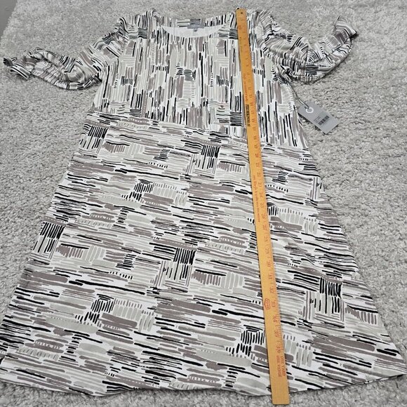 Habitat Gray Pullover Dress‎ Large Artsy Stretch 3/4 Sleeve Casual Above Knee - Picture 12 of 14